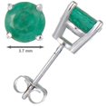 thumbnail image 2 of Vir Jewels 1/2 CTTW Emerald Stud Earrings 14K White Gold Round with Push Backs May Birthstone Female, 2 of 6