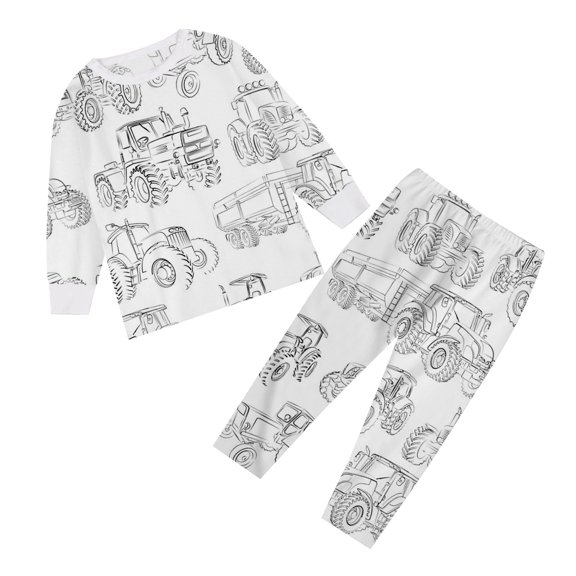 AWZXDE Kid DIY Hand Painted Set Colouring Pajama For Boys Girls Play Wear White,4-5 Years