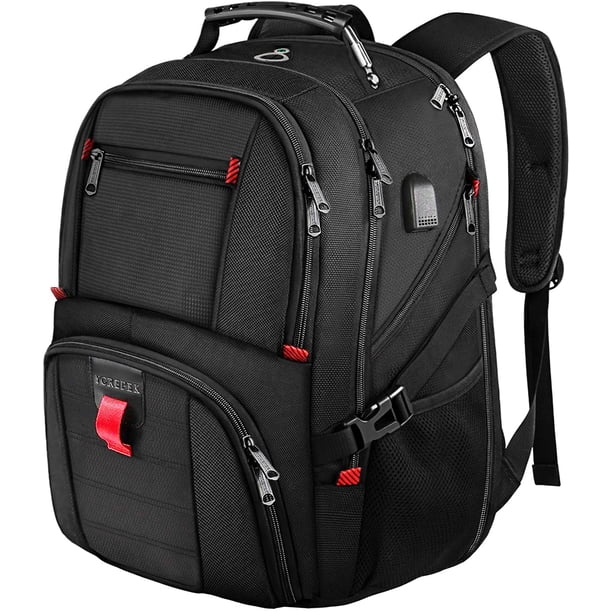 Mochila de viaje extragrande Yorepek, mochila para portátil de 17 pulgadas con puerto USB para adultos, hombres y mujeres, compatible con TSA, 30 litros