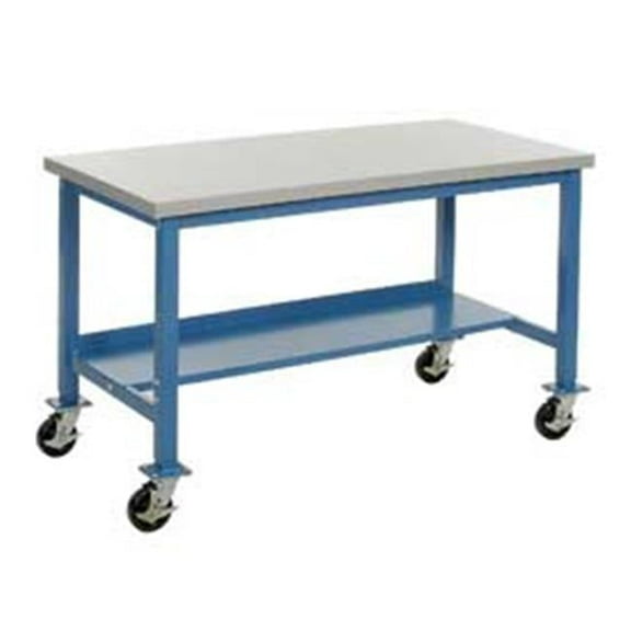 72 x 36 ft. Mobile Workbench - ESD Safety Edge - Blue - White