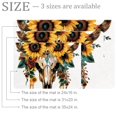 Aesthetic Boho Sunflower Bull Skull Entryway Rug, 2x3 Area Rug Indoor