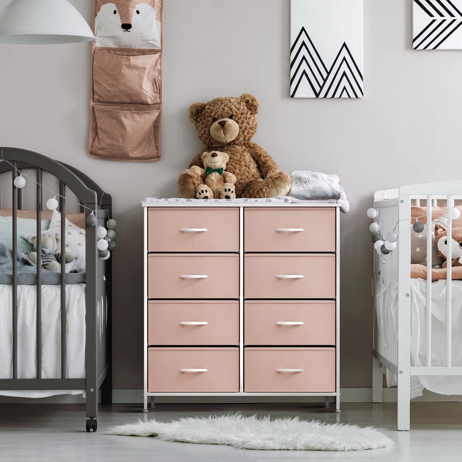 Sorbus Kid Dresser with 8 Fabric Bin Drawers - Pastel Color