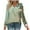 #0212-Green, variant on Uootdi Women's Tops Floral Print Long Sleeve Shirts for Women Gift V Neck Blouses with Decor Button Casual Loose Fit Trendy