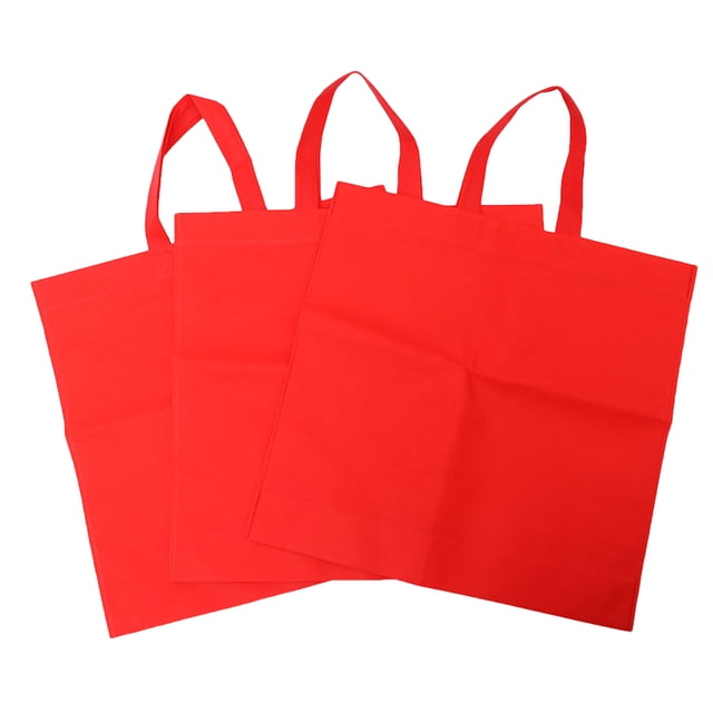 Raindrops 12 Pcs Sacs d'Achats Rouges Robustes en Tissu Non Tissé Sacs Fourre-Tout d'Épicerie Portatifs