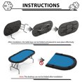 thumbnail image 3 of Towallmark 82 Inch 8 Player Poker Table, Oval Texas Holdem Table With Collapsible Legs, Padded Rails & Cup Holders, Portable Casino Style Game Table, Blue, 3 of 8