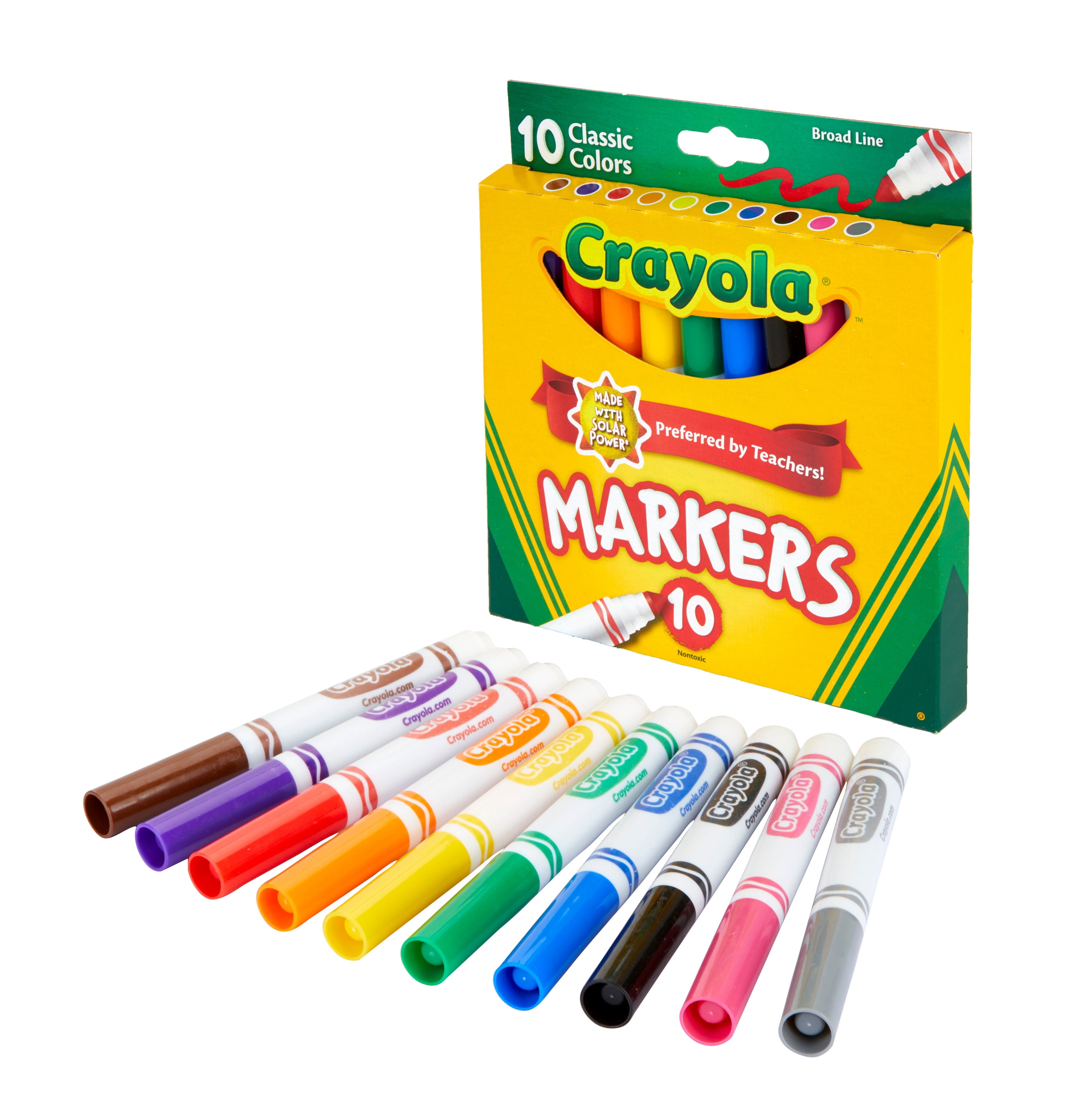 Crayola 10 Assored Colors Markers + 2 Neon Bonus Markers.~ Sealed