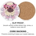 thumbnail image 6 of SKYSONIC Round Drink Coasters 1 Pcs Bulldog with Glasses Absorbent Ceramic Coaster with Cork Base for Coffee Cups Housewarming Gift for Home Decor, 6 of 6