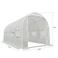 thumbnail image 4 of KING BIRD 15x6.6x6.6FT Upgraded Large Walk-in Greenhouse Heavy Duty Galvanized Steel Frame 2 Zippered Screen Doors 8 Screen Windows Tunnel Garden Plant Hot Green House 20 Stakes 4 Ropes 2 Gloves White, 4 of 10