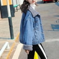 thumbnail image 4 of Wancir Womens Sherpa Jacket Fleece Lined Denim Coat Button Down Thicken Winter Coat Casual Warm Outerwear 2024, 4 of 9
