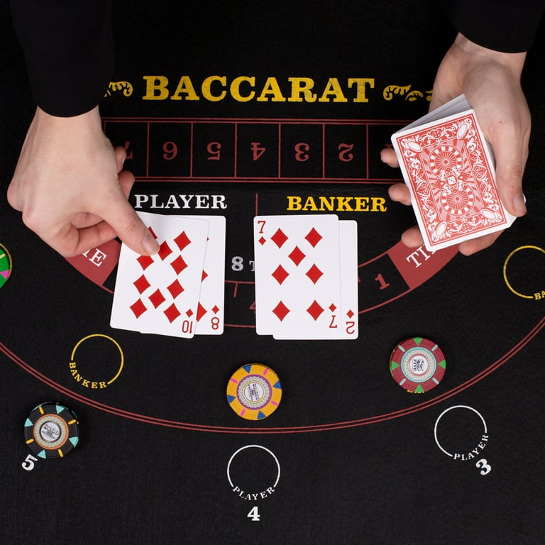 Brybelly Casino Baccarat Mini Felt - 36 x 18 in. Tabletop Game Mat