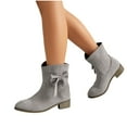 thumbnail image 7 of QQAMB Women Bow Detail Short Boots with Chunky Low Heel Ankle Booties for Casual Winter Wear and Outdoor Use, 7 of 7