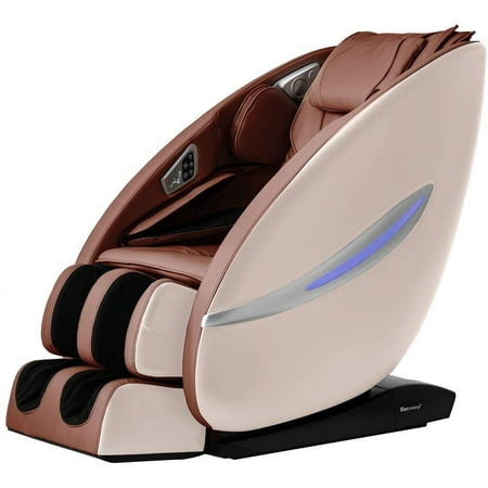 BestMassage Shiatsu Massage Chair Full Body and Recliner Zero Gravity Electric with Built-In Heat Therapy Airbag Massage System Foot Roller Vibrating SL-Track Stretch HIFI Speaker for Office Home, Brown