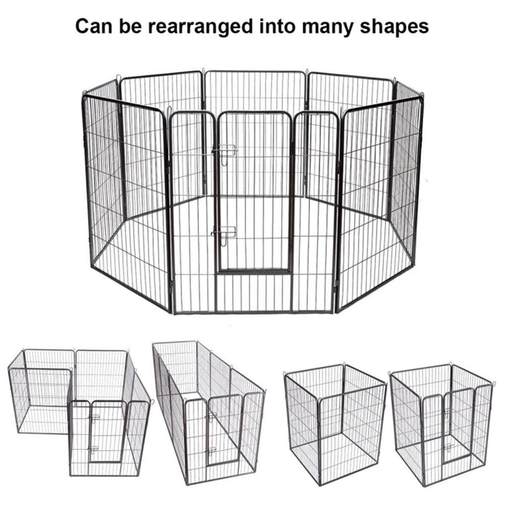 YYAo Dog Gates for The House,Dog Gate for Stairs,Pet Gate Safety Fence, 8 Metal Panel Heavy Duty Pet Playpen Dog Fence with Door-40 Inch
