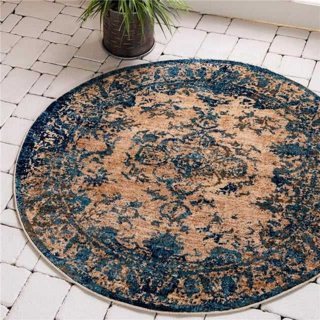 Unique Loom 3144472 8 x 8 ft. Brent Dorchester Round Rug, Blue