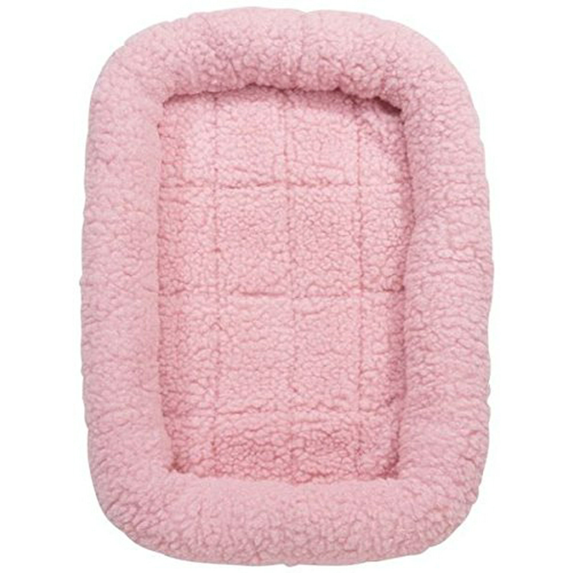 Slumber Pet Sherpa Crate Dog Beds Soft Plush Comfortable Bed for Dogs Choose Size Color Large Baby Pink