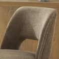 thumbnail image 5 of Vknow Furniture Modern Chenille Upholstered Dining Chairs Set of 6 with Cutout Back and Solid Wood Legs for Dining Room, Kitchen and Living Room, Dark Brown, 5 of 8