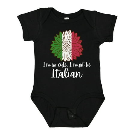 

Inktastic I m So Cute I Must Be Italian Sunflower Italy Flag Gift Baby Boy or Baby Girl Bodysuit