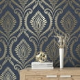 thumbnail image 2 of Fine Decor Estelle Blue Damask Wallpaper, 2 of 4