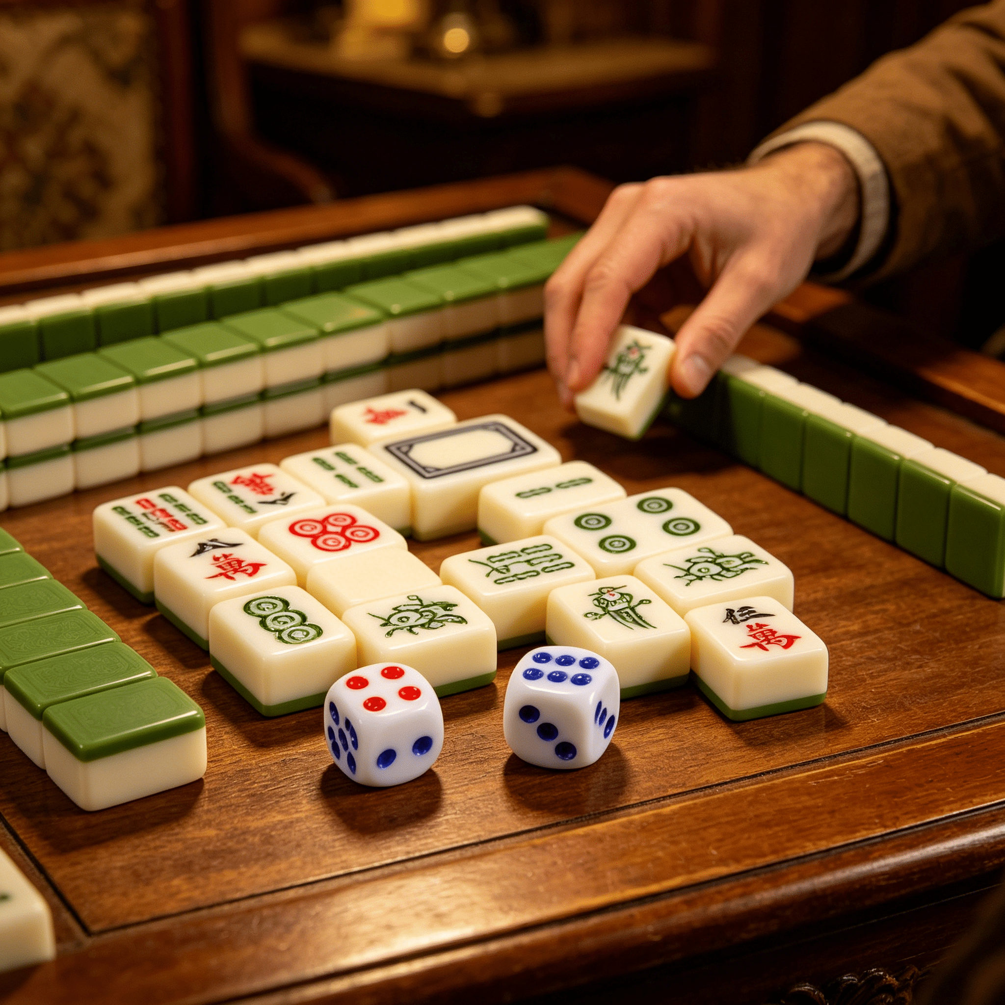 CYFW 2026 New Mahjong Set-166 White Tiles with Printed Bag,4 All-In-One Racks Pushers-Complete Game Set,Chinese Mahjong Tile Set,For Game Nights,Family Gatherings,Social Events,Entertainment.