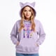 thumbnail image 3 of Pop cazadora para niña Hooded Sweatshirt Women's Cat Ear Hoodie ,Soft Streetwear Pullover ,Cute Long Sleeve Tops for Fall Winter （Purple）, 3 of 4