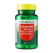 Spring Valley L-Arginine Amino Acid Supplements, 500 mg, 50 Count