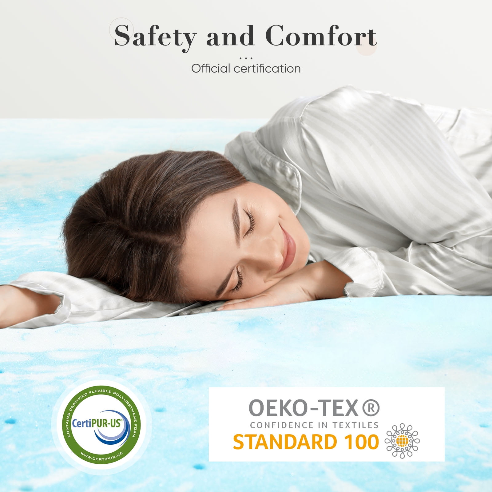 MAYEERTY 2" Memory Foam Mattress Non-Slip Bottom Durable Camping Mattress Guest Bed