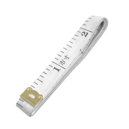 Unique Bargains Unique Bargains 2x White Soft Plastic Dual Scale Ruler Tape Carpenter Measuring Tool 1.5M 45