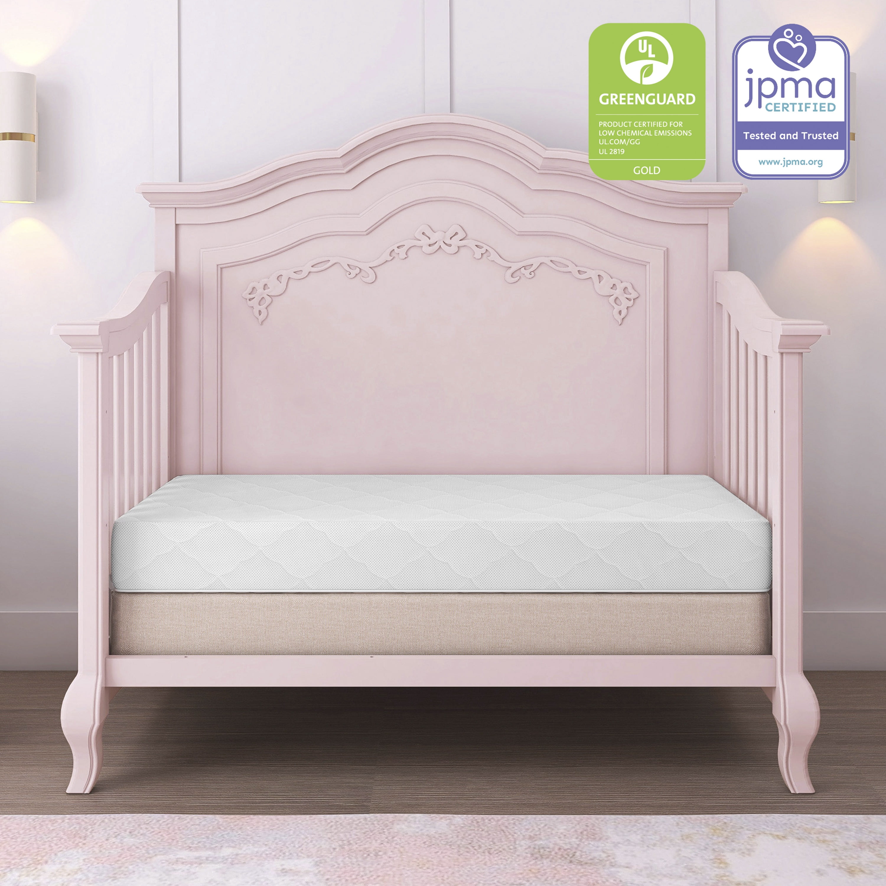 Evolur Wondernap 2 in 1 Full-size Crib Mattress, White