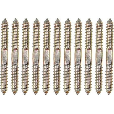

10 Pcs Double Head Ended Wood To Wood Screws Plating Self-tapping Thread 78mm*8mm For Furniture Fixing Dowel Woodworking Connector