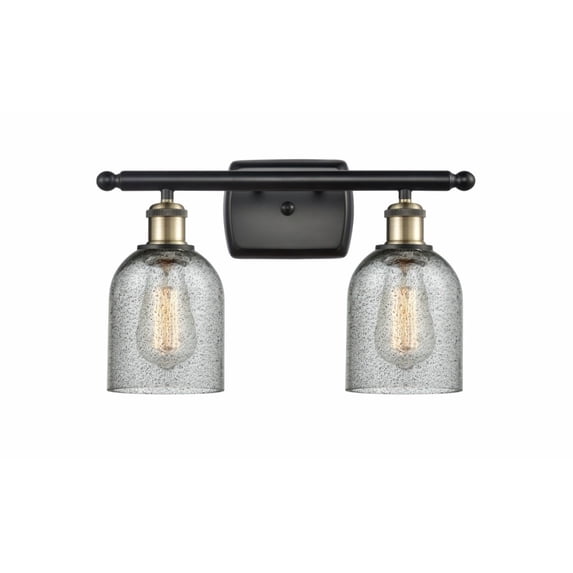 516-2W-BAB-G257-LED-Innovations Lighting-Caledonia-7W 2 LED Bath Vanity in Industrial Style-16 Inches Wide by 12 Inches High Black Antique Brass