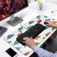 thumbnail image 2 of Long Mouse Pads for Desk,White Dinosaurs Colorful Species Pattern Desk Mats on Top Of Desks, Desk Mouse Pad Extra Large with 3mm Non-Slip Base and Stitched Edge for Gaming,Office,Work,Home 31.5"x15.7", 2 of 6