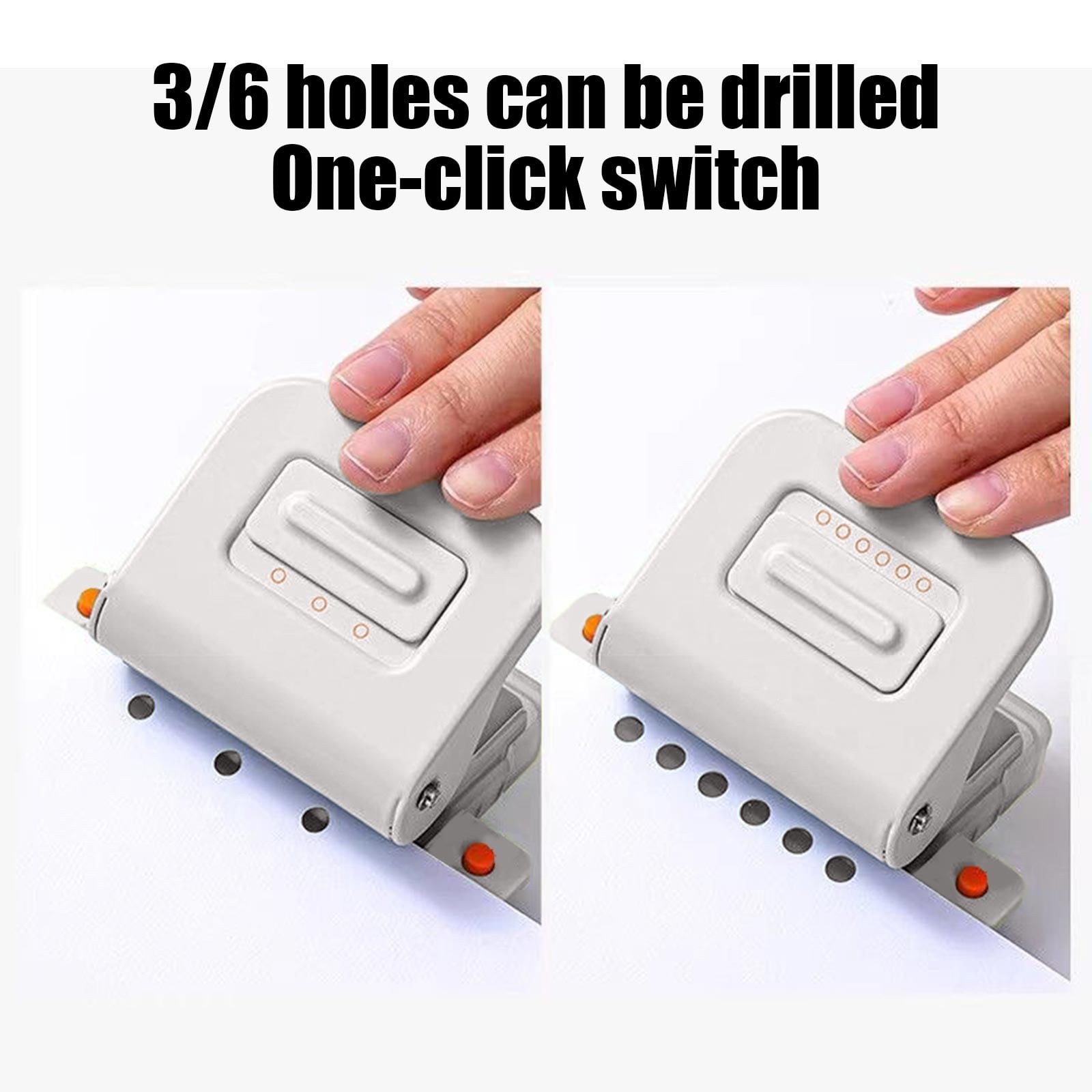 Werulen 3 and 6 Hole Punch Flexible, Paper Punch for A4 Documents Notebooks, Manual Hole Punch, Office Paper Punch, Desktop Puncher