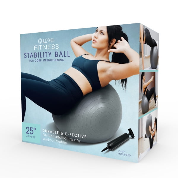 Stability Ball for Core Strengthening, Tone Your Core, Glutes, Legs and Arms, 2-Pack Pink & Grey
