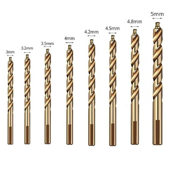 8PCS 3-5mm M35 Cobalt Straight Step Drill Bits Hole Cutter For Stainless Steel Power Tools Drill Bits Accessory In Stock