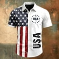 thumbnail image 3 of Casual Button Up Shirts for Men American Flag Printed Short Sleeve 4th Of July Shirts 250 Years Of Freedom 1776-2026 Patriotic Tops for Memorial Day Independence Day Beach Party Wear,White 2XL, 3 of 4