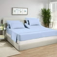 thumbnail image 4 of Top split king sheets sets for adjustable beds, Half split king sheet sets for adjustable beds deep pocket, 32" Split Top king Sheets 400 Thread Count 100% Cotton (Half Split Fitted), Light Blue Solid, 4 of 10