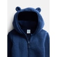 thumbnail image 3 of Wonder Nation Baby and Toddler Teddy Fleece Jacket with Hood, Sizes 12M-5T, 3 of 3