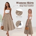thumbnail image 4 of TEMOFON Womens Floral Maxi Skirt Elastic Waist A-Line Long Skirt Casual Flowy Summer Boho Beach Vacation Skirt with Pockets, 4 of 9