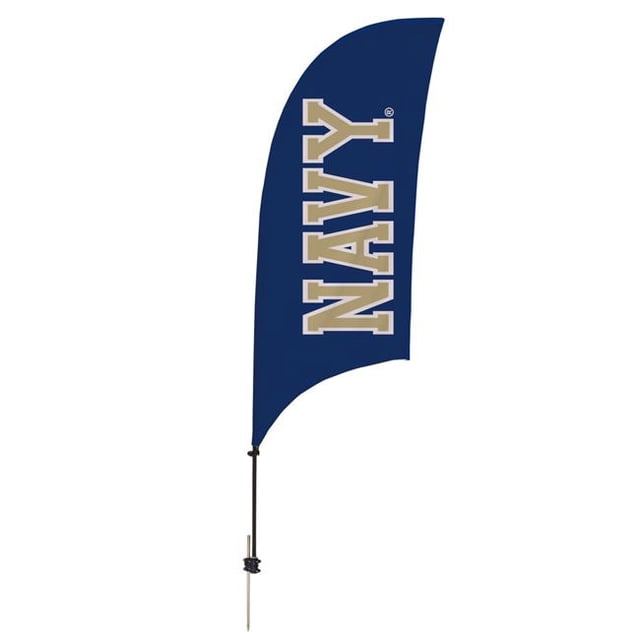 Showdown Displays 810028NAVY-002 7.5 ft. Navy Midshipmen Razor Feather NCAA Flag with Spike Base - No.002