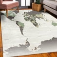 thumbnail image 3 of Earth Decorative Rug, Detailed World Map with All Countries Major Capital Cities Universe Continents, Quality Carpet for Bedroom Dorm and Living Room, 6 Sizes, Pale Sage, by Ambesonne, 3 of 4