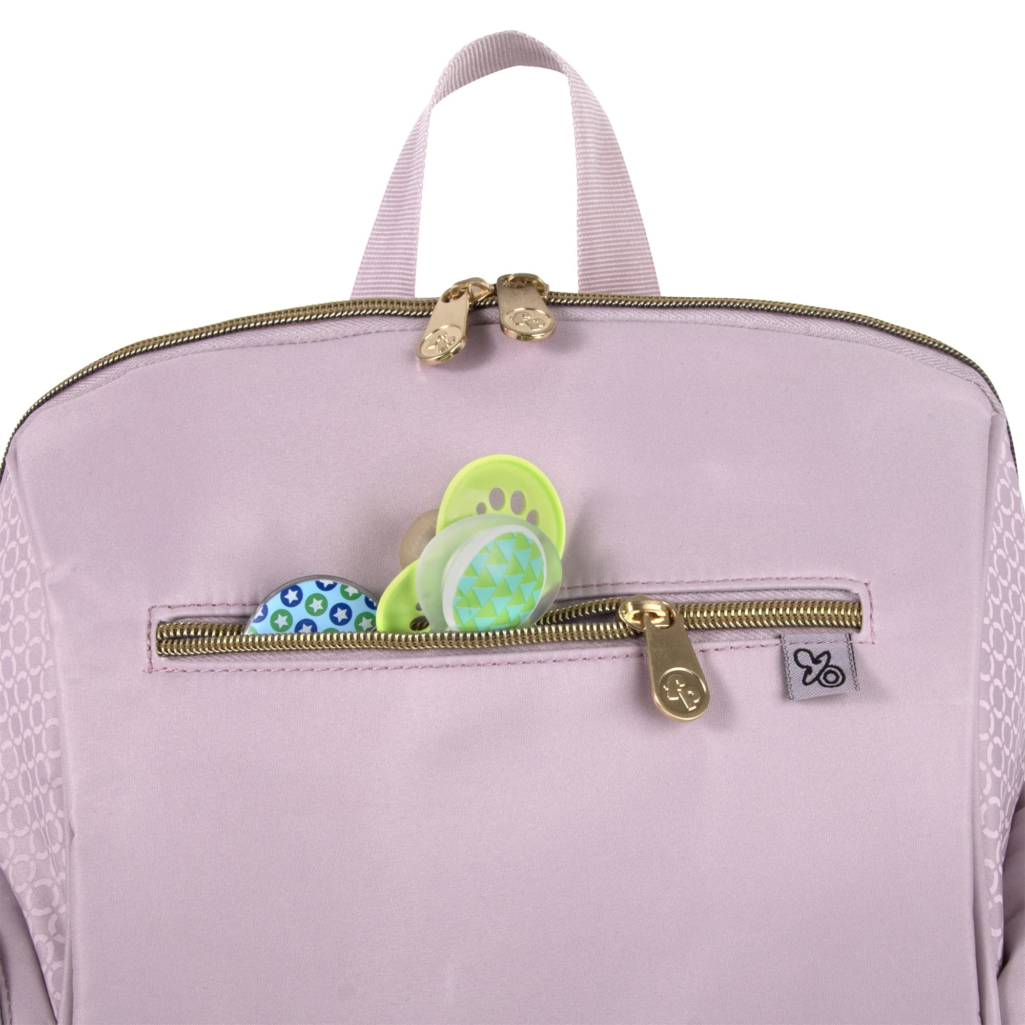 Fisher-Price 15"L 3 Piece Fastfinder Gemma Fashion Diaper Bag Backpack with Matching Changing Pad, Insulated Bottle Pocket and Baby Wipes Dispenser for Newborns, Infants and Toddlers in Pink