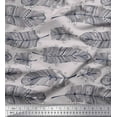 thumbnail image 1 of Soimoi Gray Cotton Duck Fabric Tribal Feather Fabric Prints By Yard 42 Inch Wide, 1 of 3