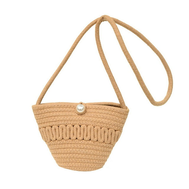 Bolso cruzado tejido a mano para mujer, bolso de hombro tejido de ganchillo de algodón, bolso hecho a mano para playa de verano