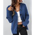 thumbnail image 3 of Defitshape Women's Long Sleeve Top Knit Cardigan Hooded Button Casual Holiday Soft Drop Shoulder Cardigan Sweater Royal Blue Medium, 3 of 4
