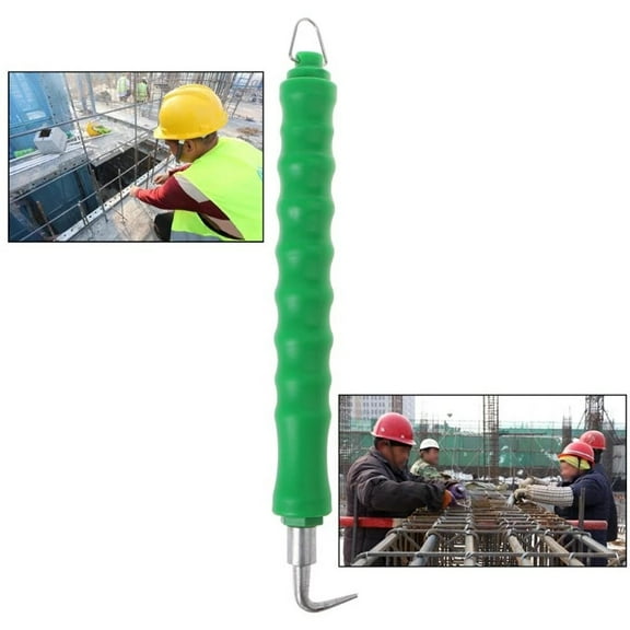 1x Rebar Tier Construction Site Winding Tool Green / Black Semi-Automatic Steel Bar Tying Hook Automatic Ebar Tie Wire, A Rebar Tying Tool for Construction Site