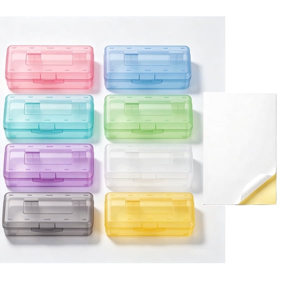 ufehgfjh Pencil Box Office Supplies Stationery Box Plastic Clear Transparent Case Large Capacity Organizer for Desk Accessories Storage for Plastic Case