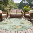 thumbnail image 4 of Camellia Flower Round Rugs for Living Room 6ft White Floral Mint Green Boho Vintage Non Slip Circle Rug Washable Low-Profile Indoor Carpet for Bedroom, Dining Room, Bathroom, 4 of 9