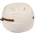 thumbnail image 2 of Big Joe Fuf 4Ft Foam Bean Bag Chair with Removable Cover for Kids, Teens, Sandstone Textured Boucle, 4 foot Large Reading and Gaming Seat, 2 of 9