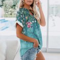 thumbnail image 4 of Blusa con estampado floral de manga corta con cuello en V para mujer OAVQHLG3B Store lin121212, 4 of 4