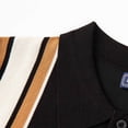 thumbnail image 4 of JWZUY Men's Striped Lapel Collar Button Down Short Sleeve Cozy Casual Blouse Fashion Tops Black 2XL, 4 of 8